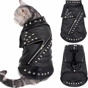 Leather Dog Cat Jacket Clothes Coat Autumn Winter Pet Clothing Chihuahua Yorkie